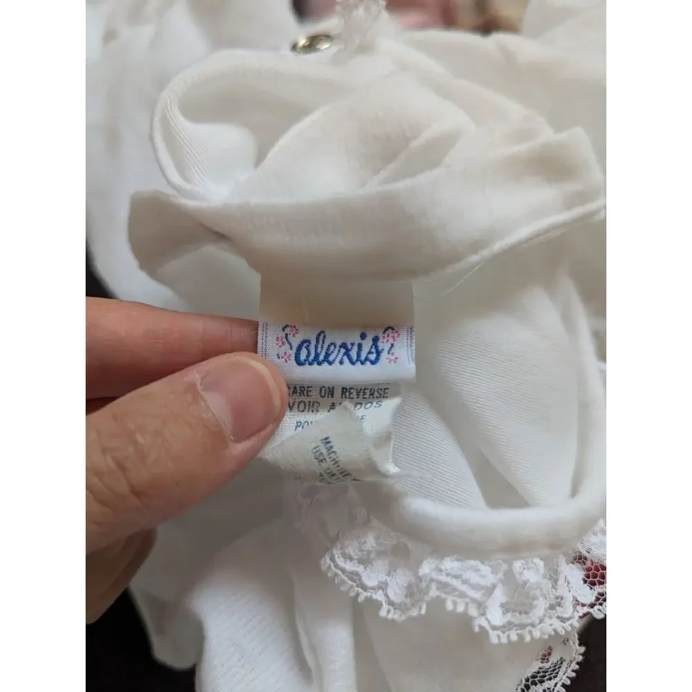 Vtg Alexis Nightgown 3-6m Baby Girls White Flannel